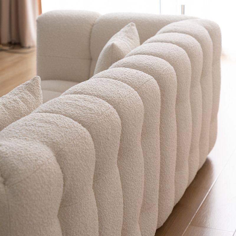 Wool Tuxedo Arm Sofa with Biscuit Back for Living Room 40.16" Wide