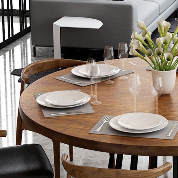 Modern 1/2/7 Pieces Dining Set Round Pine Wood Dining Table for Dining Room