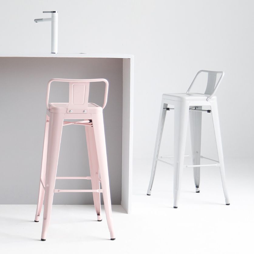 Outdoor-Indoor Metal Bar Height Stool Industrial Low Back Bar Stool