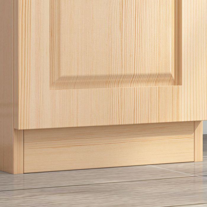 Solid Wood Kid's Wardrobe Light Wood Wardrobe Closet with Garment Rod