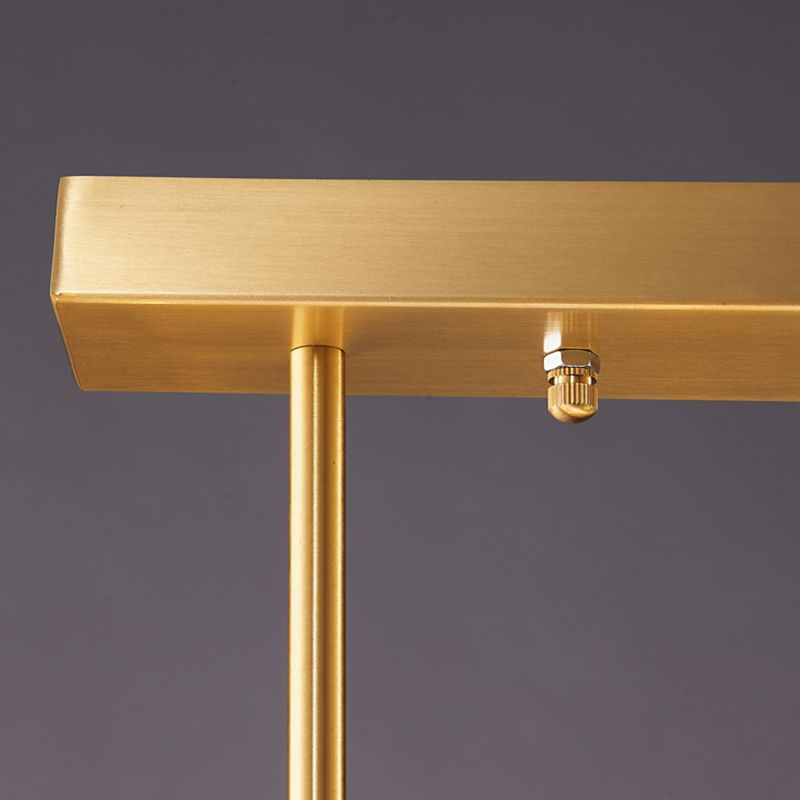 Contemporary Island Light Fixture Crystal Cube Island Lights in Gold for Kitchen