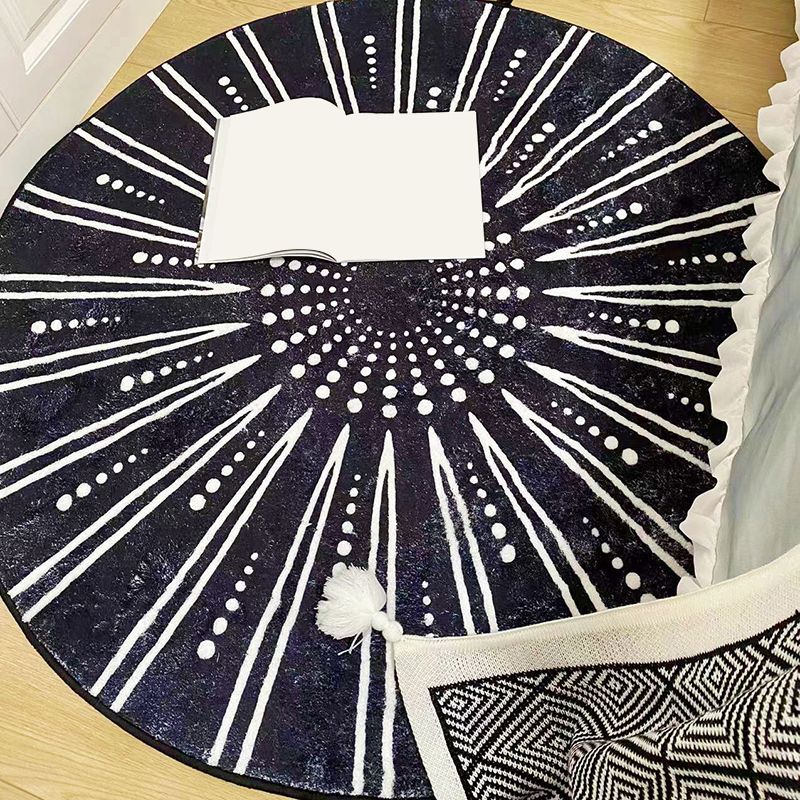 Indoor Rug Beige Polyester Area Rug Stain Resistant Rug for Bedroom