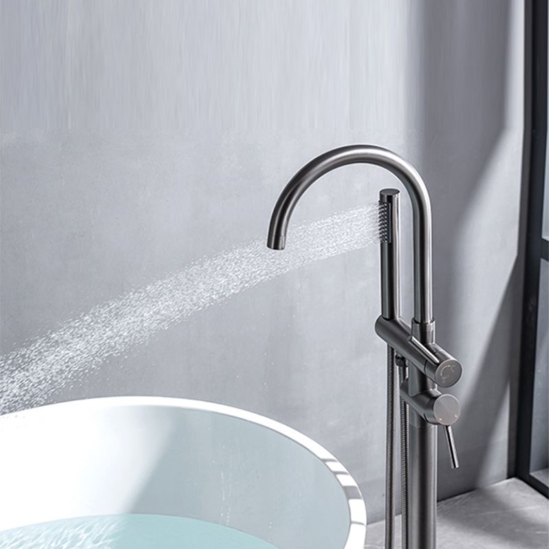 Floor Mounted Copper Freestanding Tub Filler Freestanding High Arc Tub Filler Trim