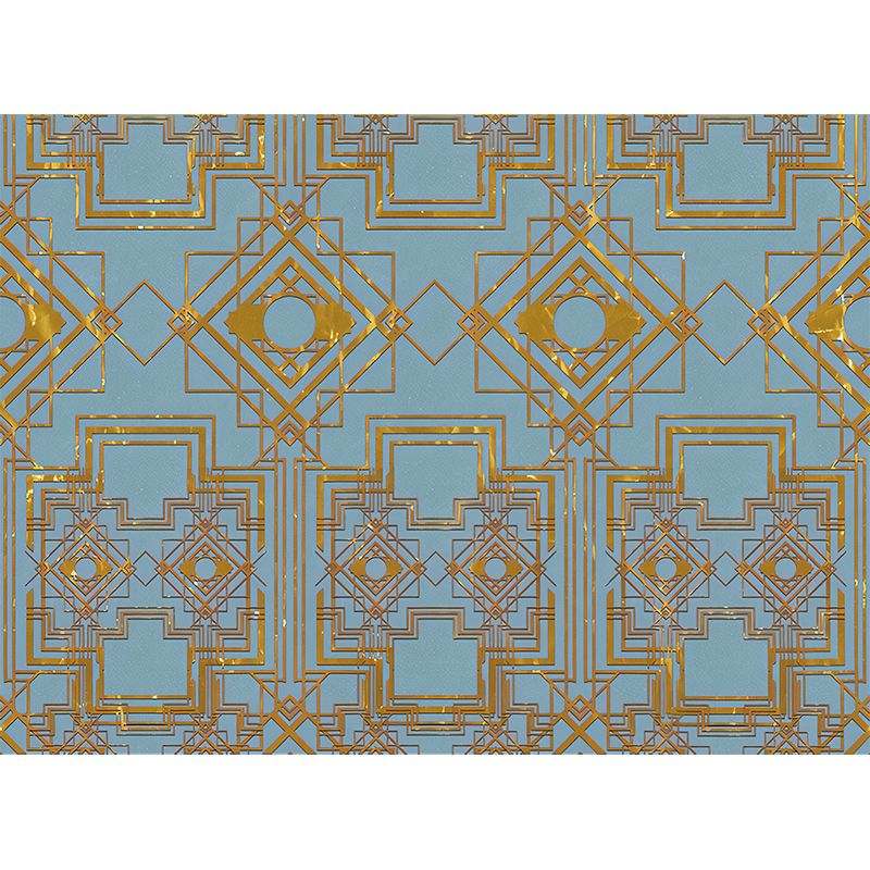 Contemporary Geometric Wall Mural Decal for Living Room Customized Wall Covering in Dark Color