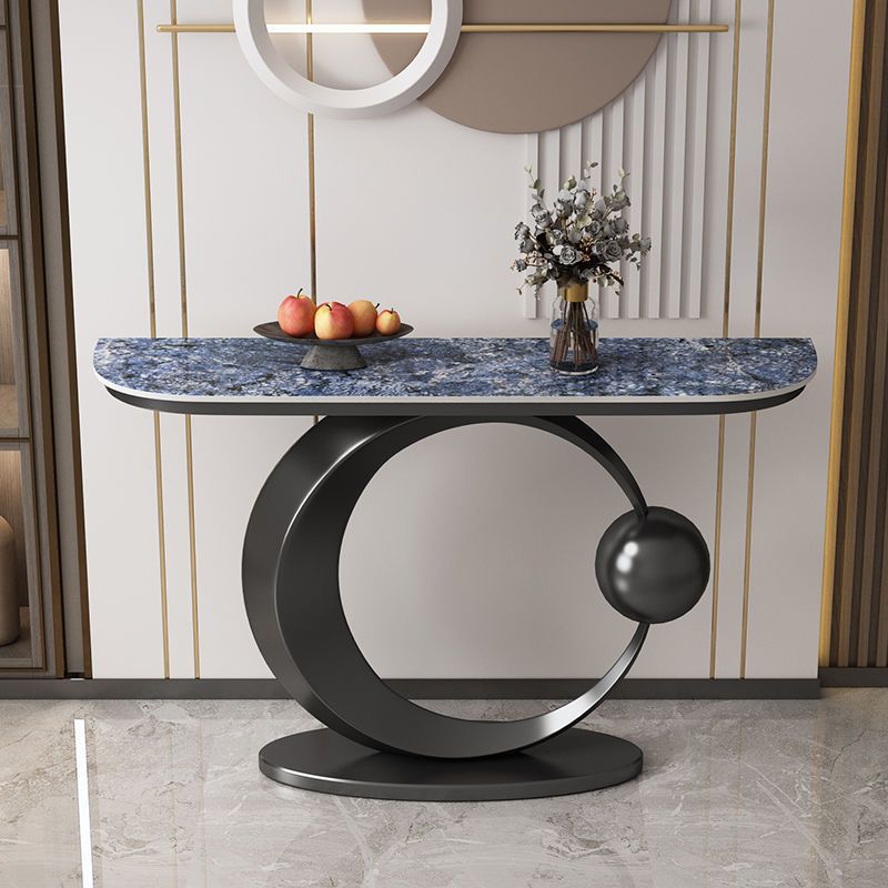 Glam Console Accent Table Antique Finish Console Sofa Table in Stone