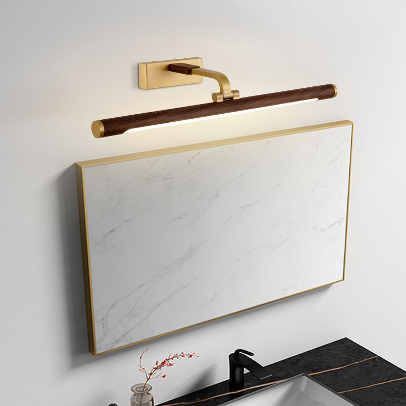 Linear Shape Metal Vanity Lights Modern Style 1 Light Vanity Light Fixtures in Brown