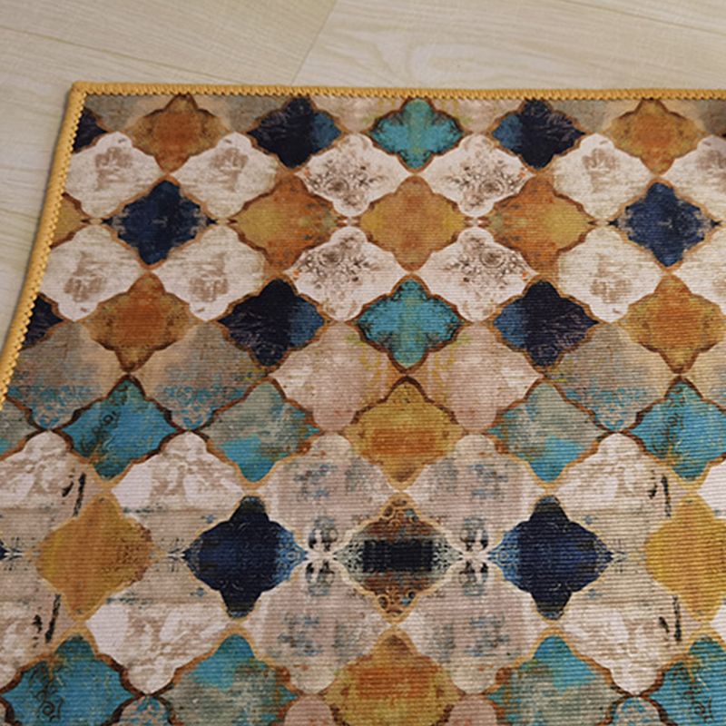 Modern Polyster Rug Abstract Print Rectangle Living Room Carpet Non-Slip Backing Area Rug