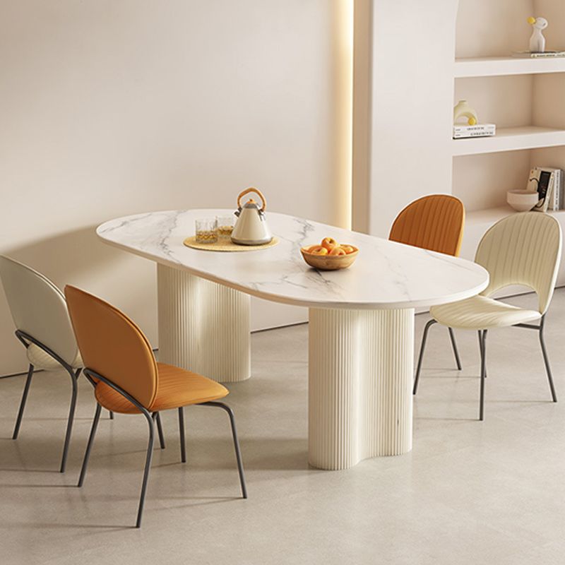 Contemporary Sintered Stone Dining Table Oval Dinner Room Table
