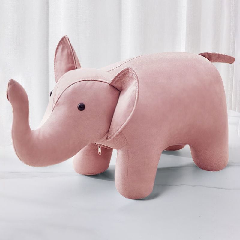 Fabric Pouf Solid Color Animal Shape Stain Resistant Modern Pouf Ottoman