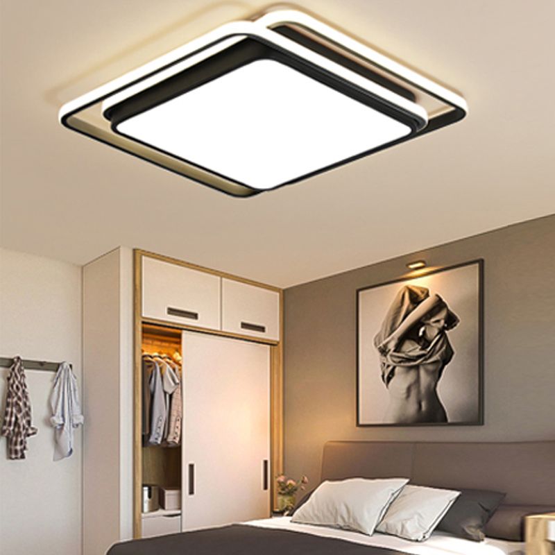 Luminaire de plafond encastré à montage encastré de simplicité noire Lumière montée au plafond de LED
