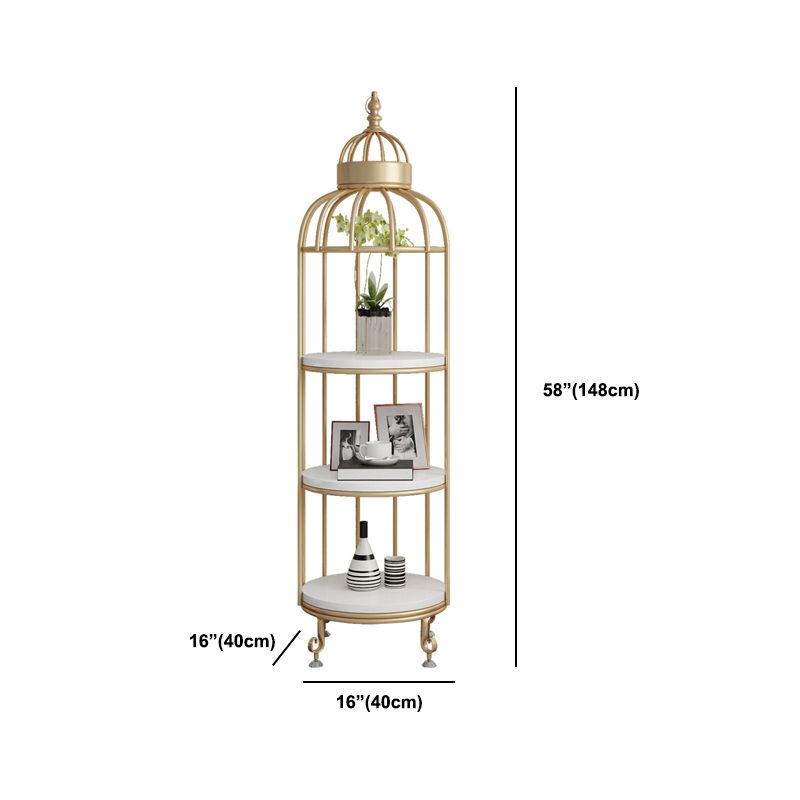 Glam Metal Shelf Bookcase Gold Vertical Bookcase Shelves Included