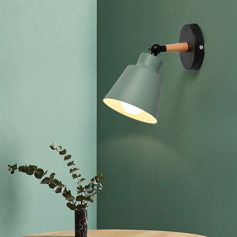 Contemporary Wood Wall Light Macaron Lighting for Living Room