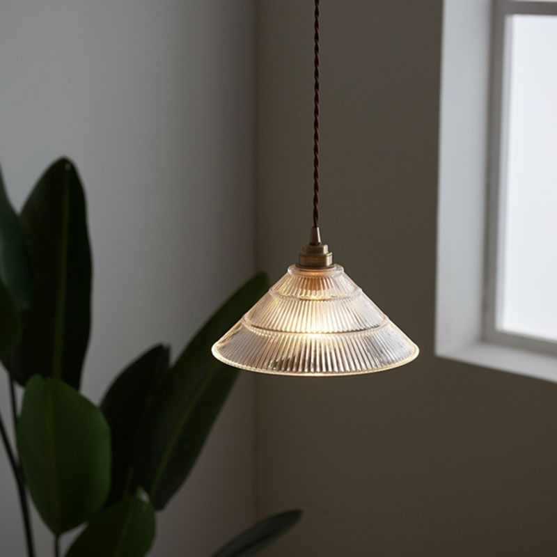Glass Vintage Pendant Light 1-Light Hanging Ceiling Light for Dining Room