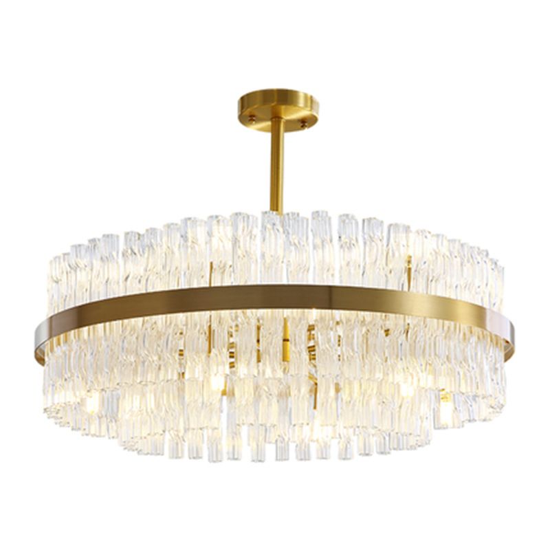 Moltiplicatore Crystal Crystal Light Modern Metal Round Living Room Lampella Luce in oro