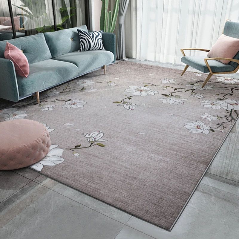 Green Modern Area Carpet Animals Pattern Polyester Area Rug Stain Resistant Rug for Home Decor