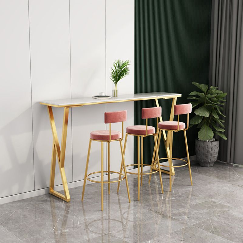 Modern Bar-height Table with Gold Base 41.3-inch Height Table Base Bar Table