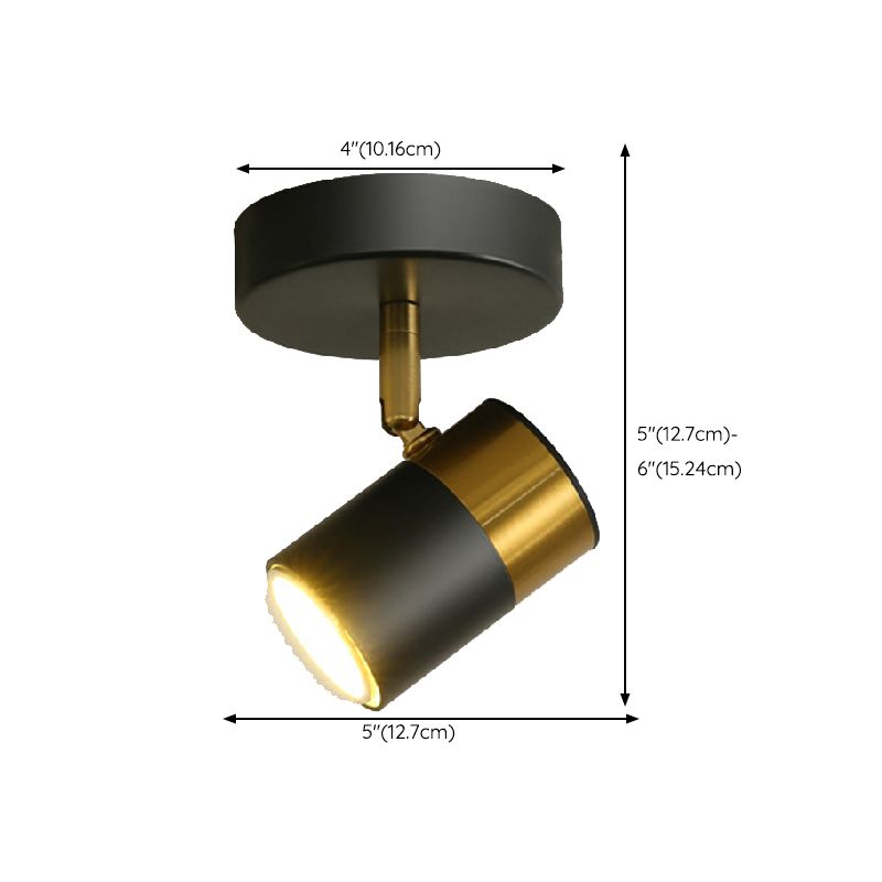 Contemporary Ceiling Light Fixture Metal Semi Flush Mount in Black for Corridor