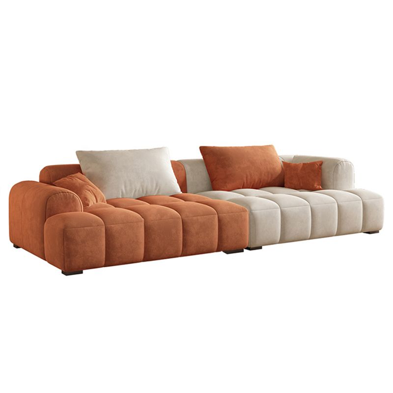 Contemporary Flannel Seating Living Room Loveseat with Pillows