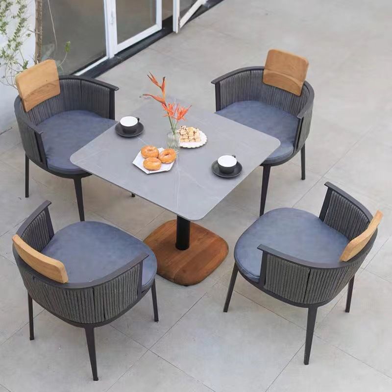Modern Style 1/3/4/5 Pieces Metal Bistro Set Metal Bistro Table Set for Terrace