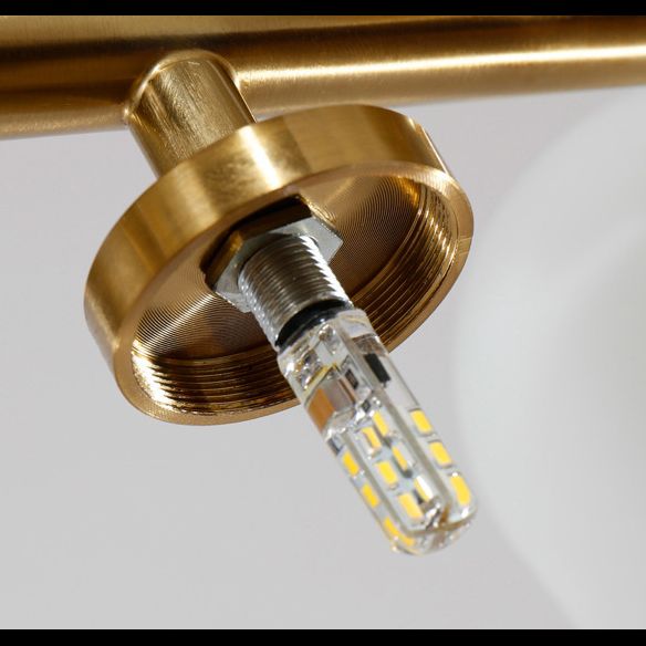 Opal Glass Bubbles Island Lighting Minimalistic Gold Suspension Lamp for Dining Room