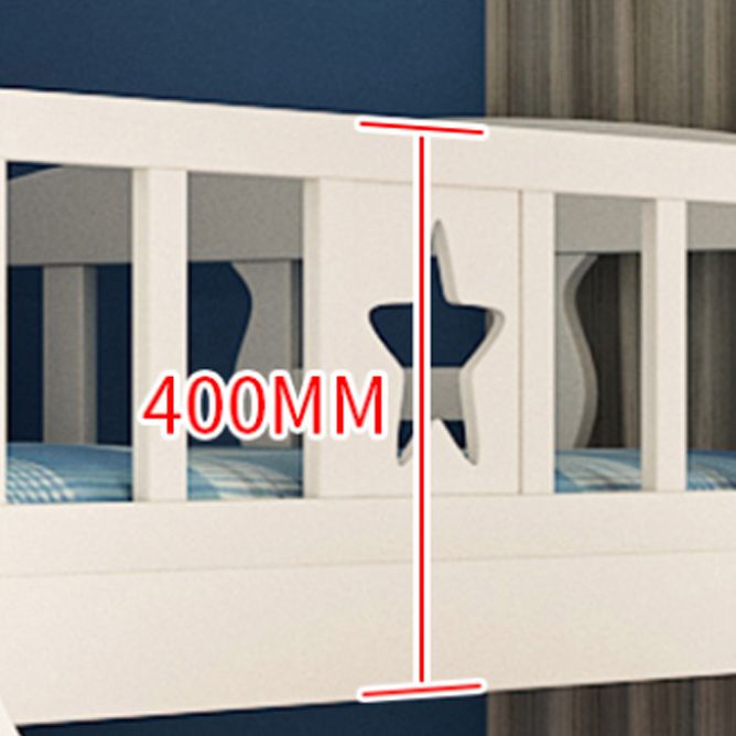 Beech Bunk Bed Modern Style Bunk Bed with Footboard in White