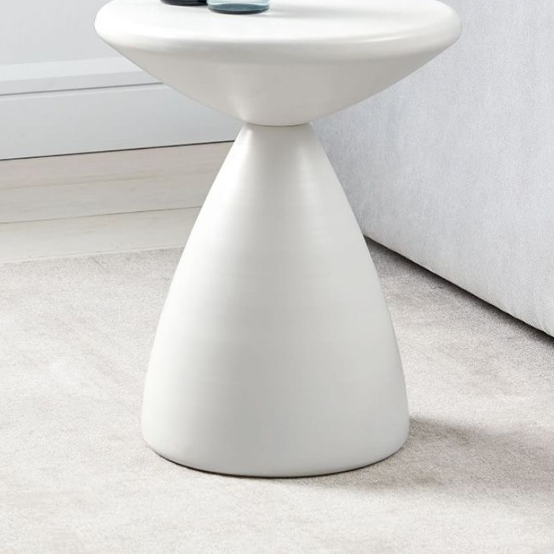 Living Room Side Table Mid-Century Round Pedestal Iron End Table