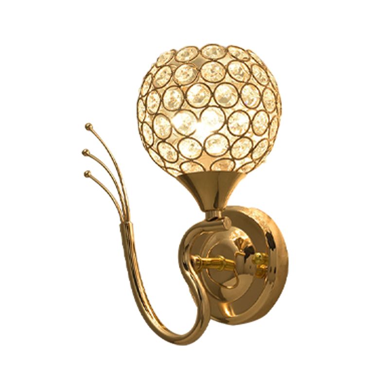 Éclairage mural rond de style minimaliste Éclairage Crystal Cloudroom Glasce Lightture in Gold