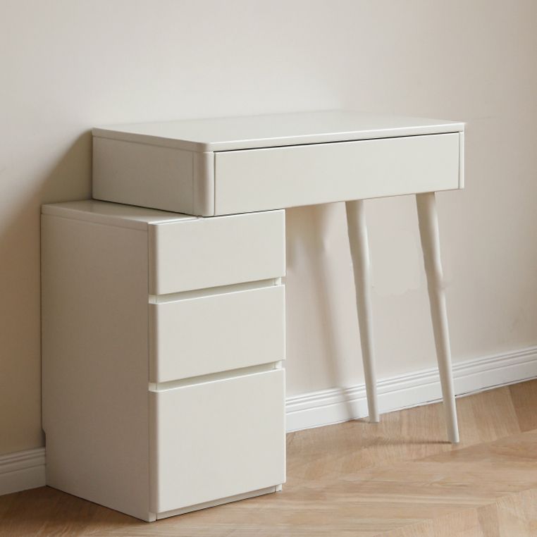 31.5" W Cream Solid Wood Vanity Makeup Dressing Table Set with Drawers