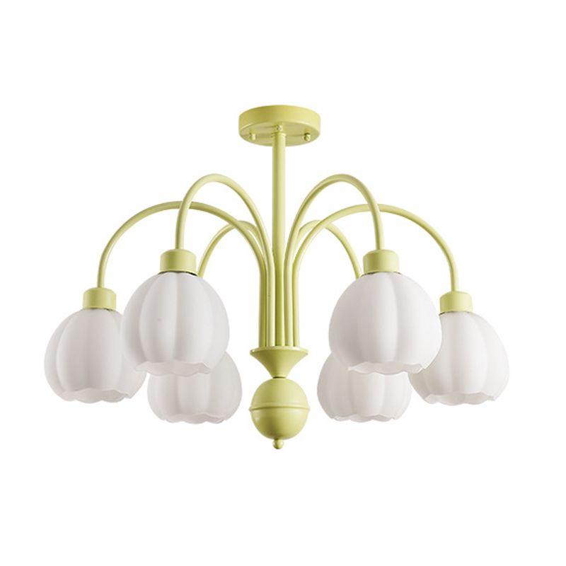 Nordic Ceiling Lamp Glass Flush Mount Light Fixture with Glass Shade for Bedroom