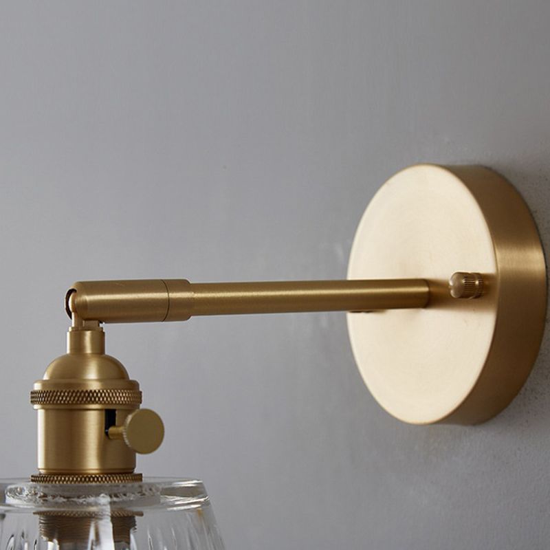 Glass Cone Shape Wall Light Industrial Style 1 Light Wall Light Sconce in Brass