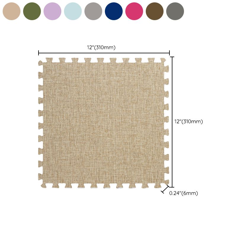 Carpet Tile Fade Resistant Non-Skid Solid Color Interlocking Carpet Tile Living Room