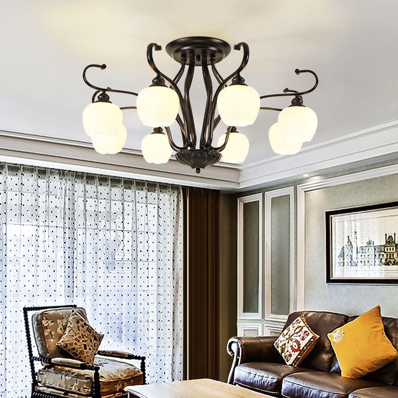 Decorative Sphere Flush Light Fixture Glass Flush Mount Lights for Living Room