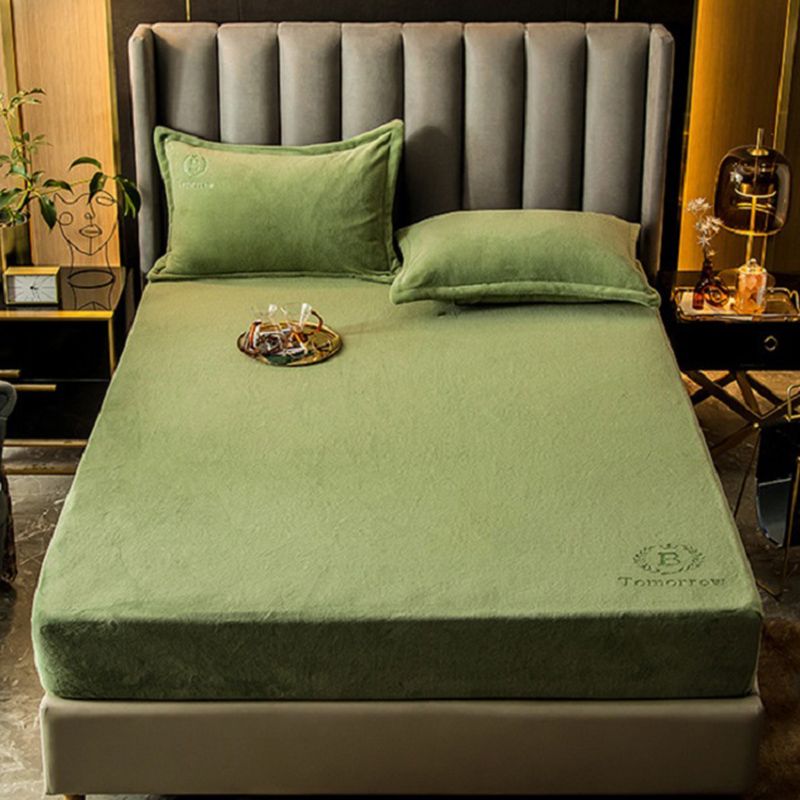 Soild Bed Sheet Set Flannel Super-soft Standard Fitted Sheet