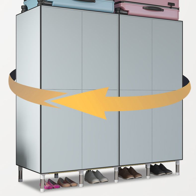 Metal Frame Wardrobe Cabinet Contemporary Style Wardrobe for Home