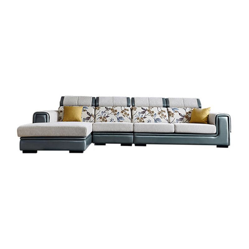 Modern Gray Cushions Sofa & Chaise 5-Seater 139.37" L Square Arm Sectional Sofa