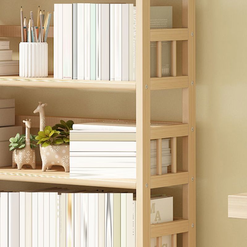 Contemporary Open Shelf Bookcase Wood Bookshelf with Shelves for Living Room