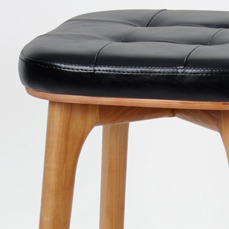 Modern Style Bar-stool PU Leather Counter Bar Stool with Wooden Legs