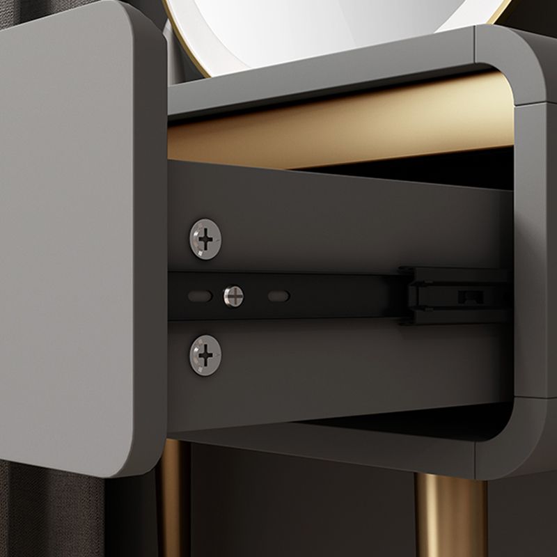 Glam Make-up Vanity with Drawer in Grey/white/pink for Bedroom