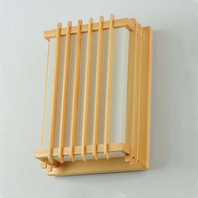 Modern Style Wall Mount Light 1-Light LED Wooden Wall Sconce Light for Living Room