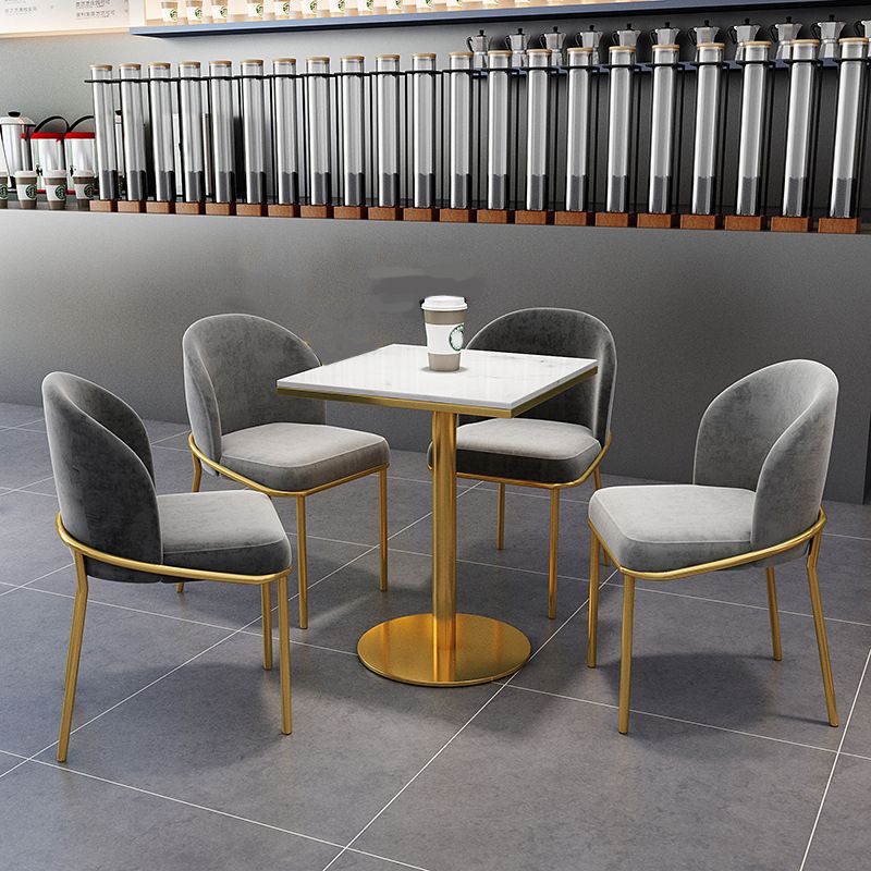 Nordic 1/3/5 Pieces Dining Set Rectangle Stone Dining Table for Cafe