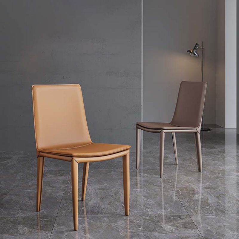 Leather Contemporary Dining Side Chair Kitchen Parsons Dining Chair