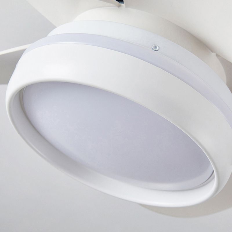 Stylish Macaron Fan Lamp Modern LED Semi Flush Ceiling Light for Bedroom