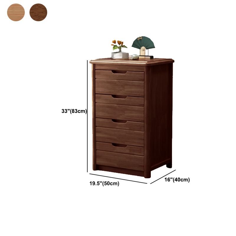 Rectangle Brown Walnut Accent Chest with Drawers Modern Chest
