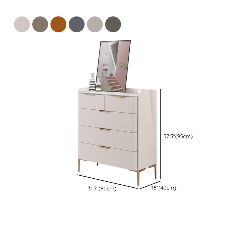 15.6-inch Width Stone Storage Chest Classic Glam Dresser with 4/5 Drawers