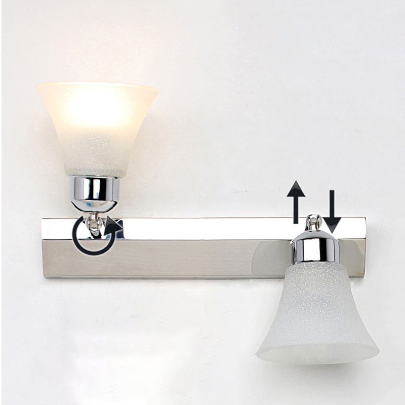 Silver Bell Mirror Lighting Modern Style Stainless Steel Wall Sconce Light Fixture