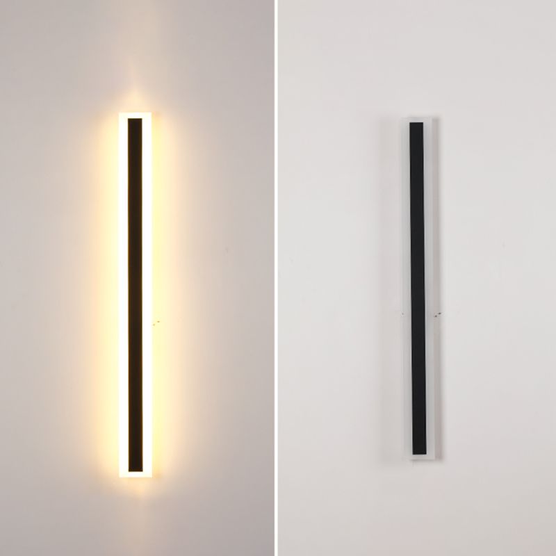 Forma de forma lineal. Media de pared de metal moderna 1 iluminación de montaje de pared de luz en negro