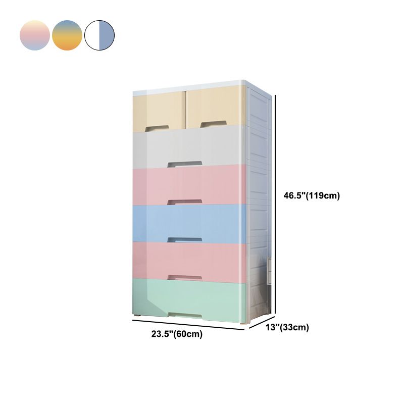 Modern Style Non-Hanging Armoire Plastic Home Cabinet with Drawers