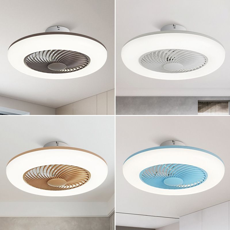 Fernbedienung Runde Halbblätter Deckenleuchte Einfachheit Acryl Schlafzimmer LED Hanging Lüfterlicht, 21,5 "W.