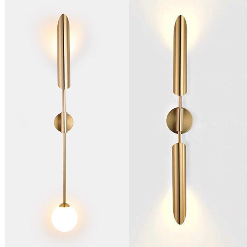 Mid-Century Wall Mounted Light Fixture Metal Sconce Lights in Gold Finish