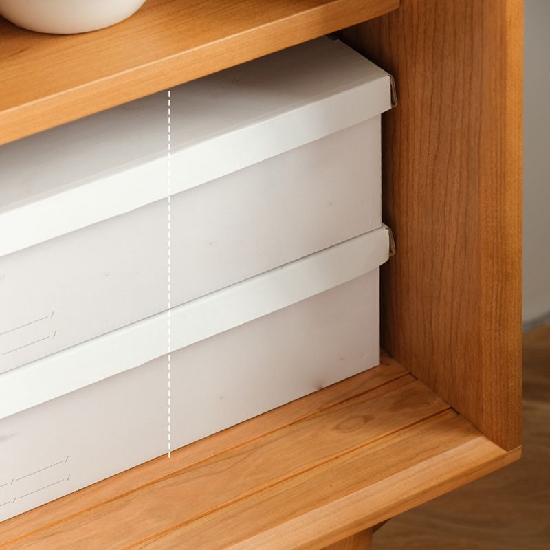 Closed Back Bookshelf Solid Wood Contemporary Bookcase with Doors